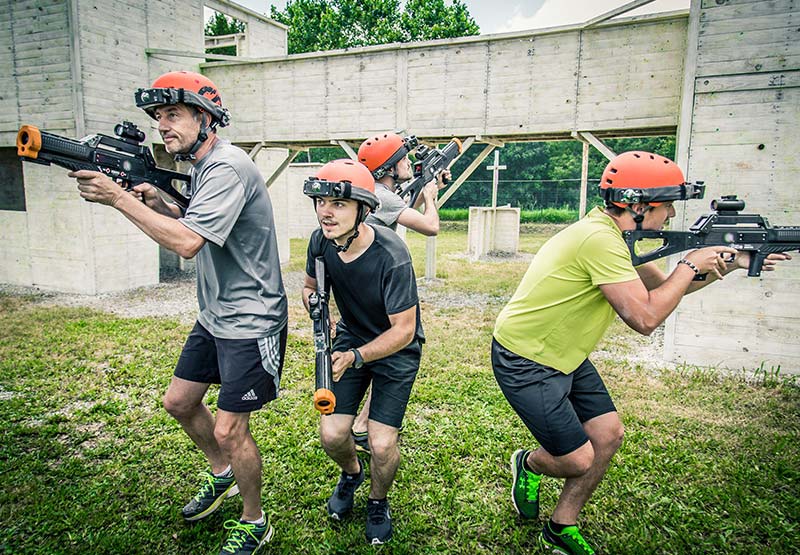 Partie de Laser Bump en famille ou entre amis